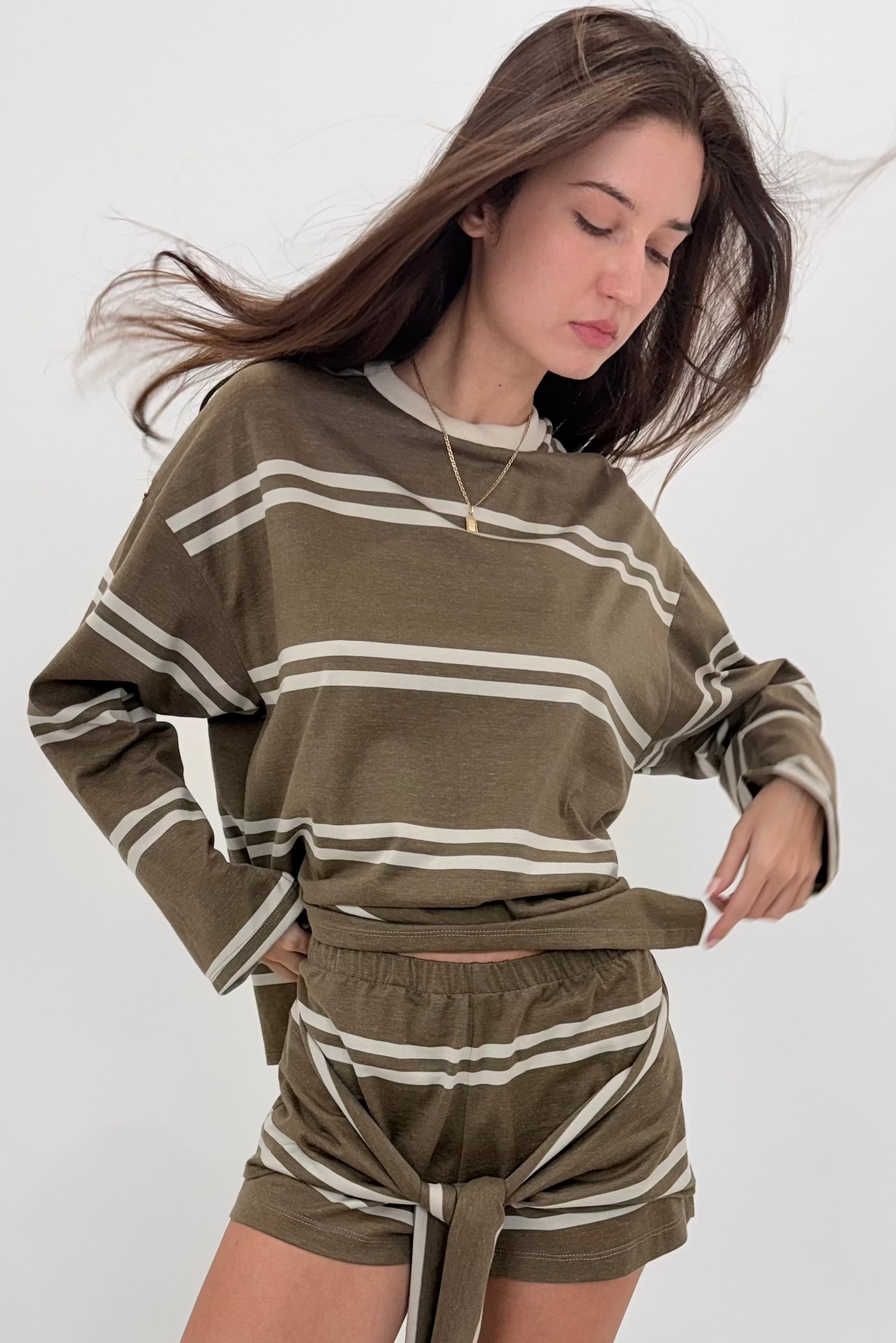 Olive & Ivory Stripe