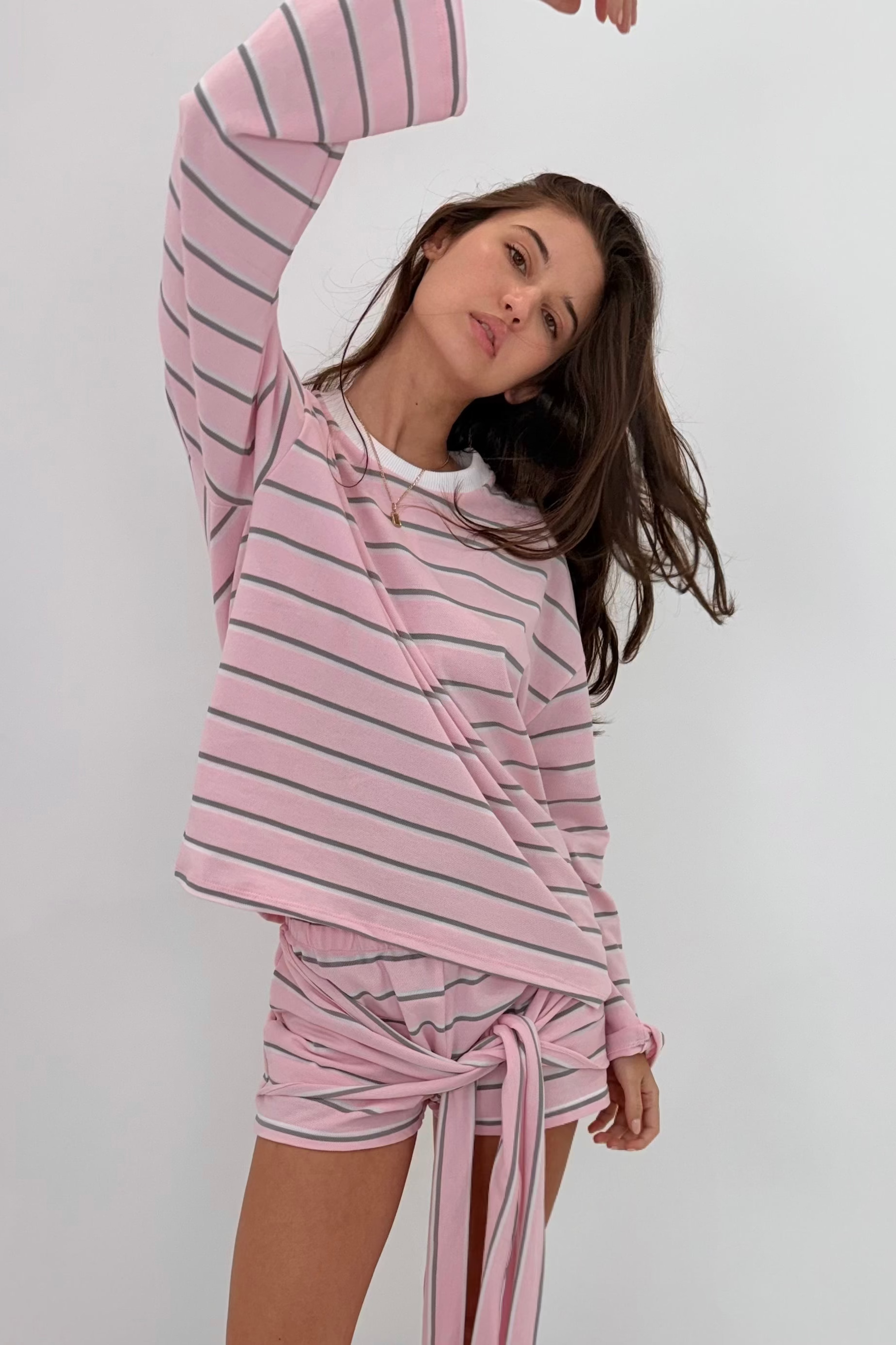 Pink & Grey Stripe