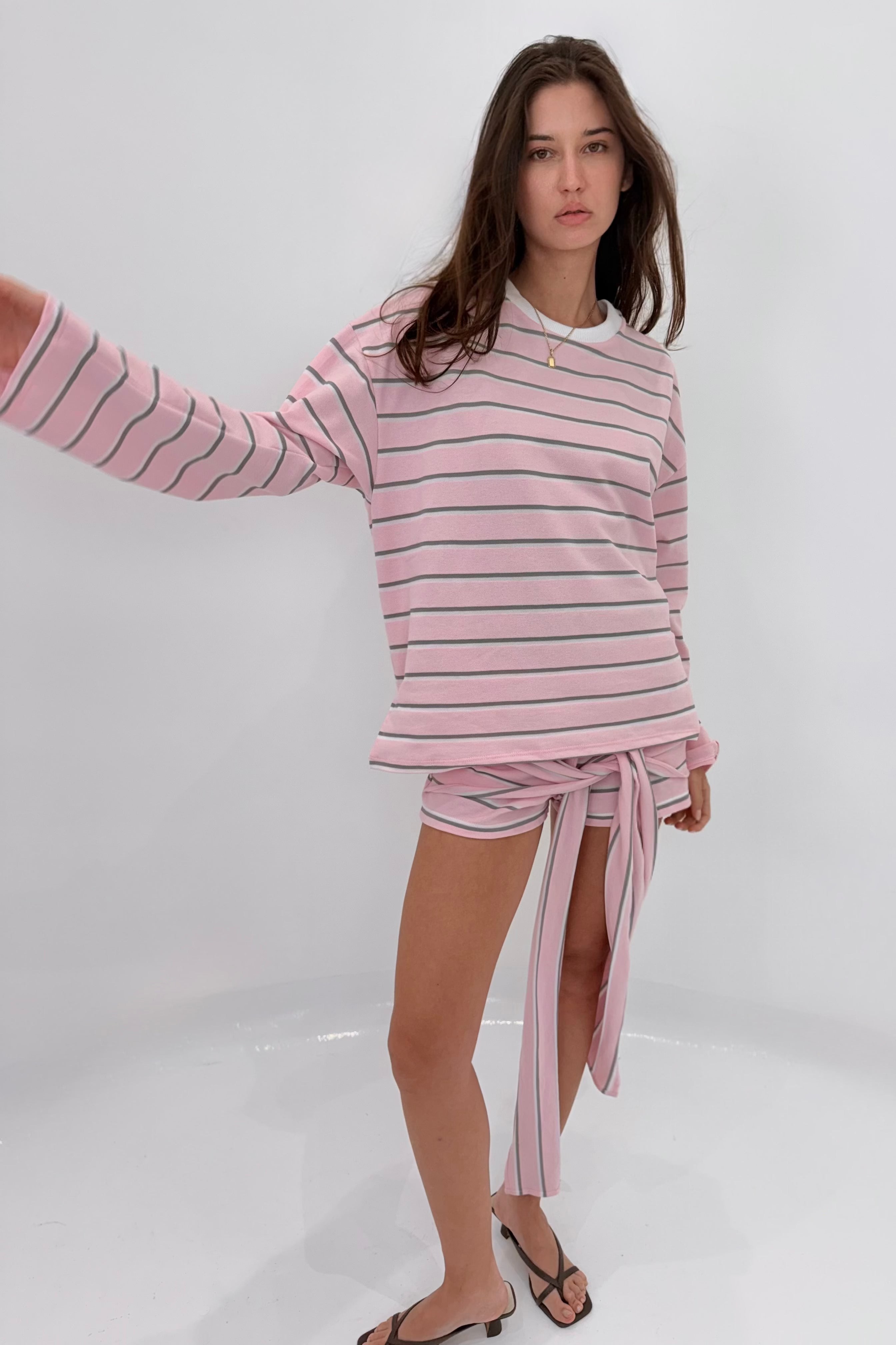 Pink & Grey Stripe