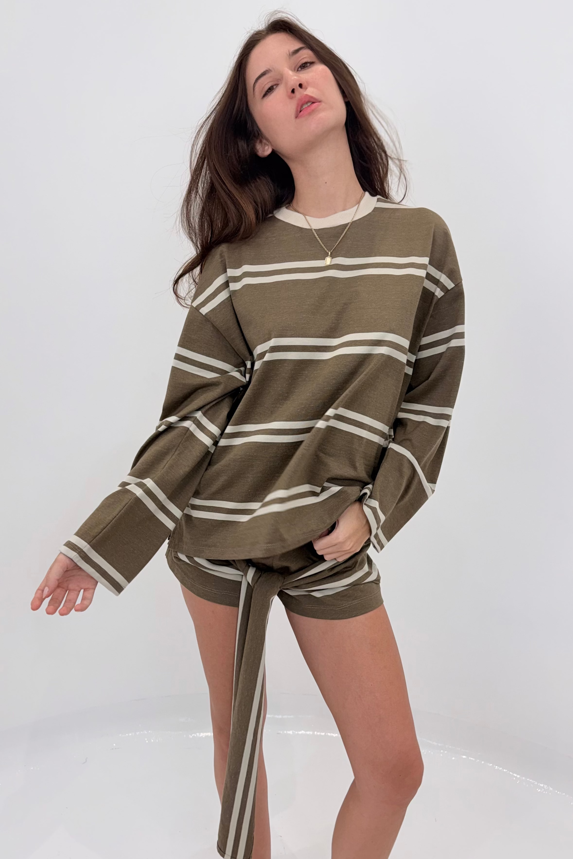 Olive & Ivory Stripe