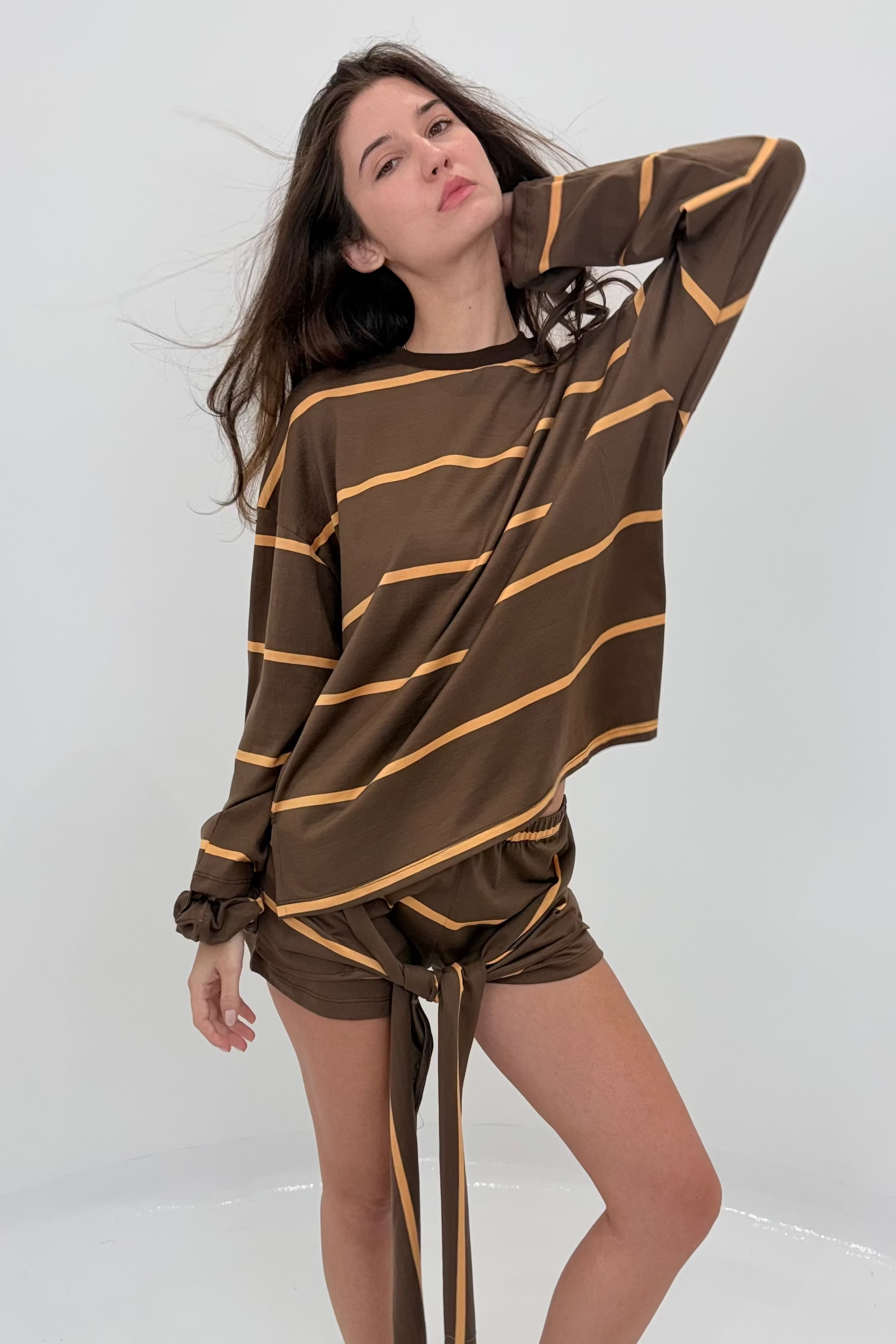 Brown & Mustard Stripe