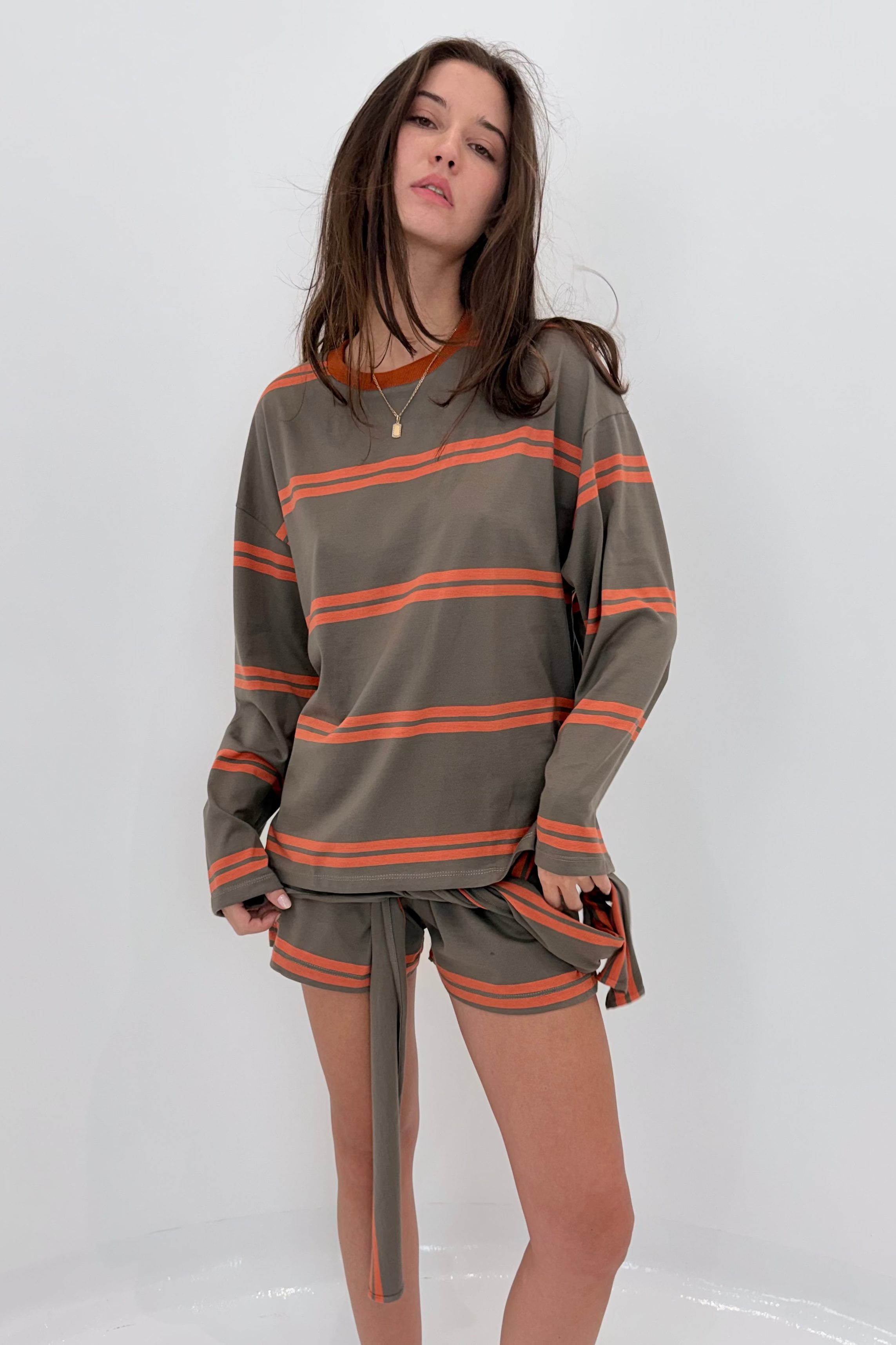 Greish & Orange Stripe