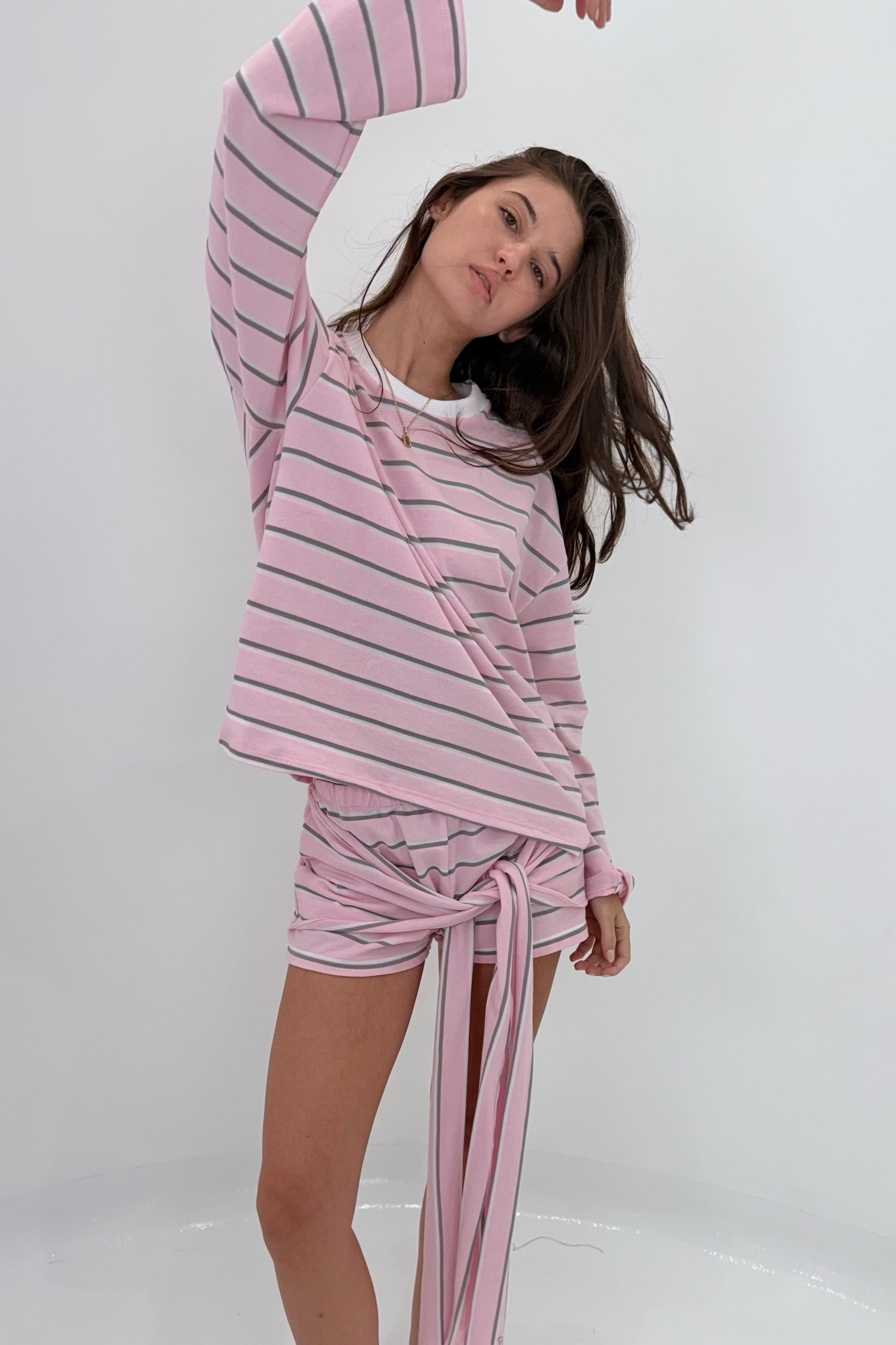 Pink & Grey Stripe