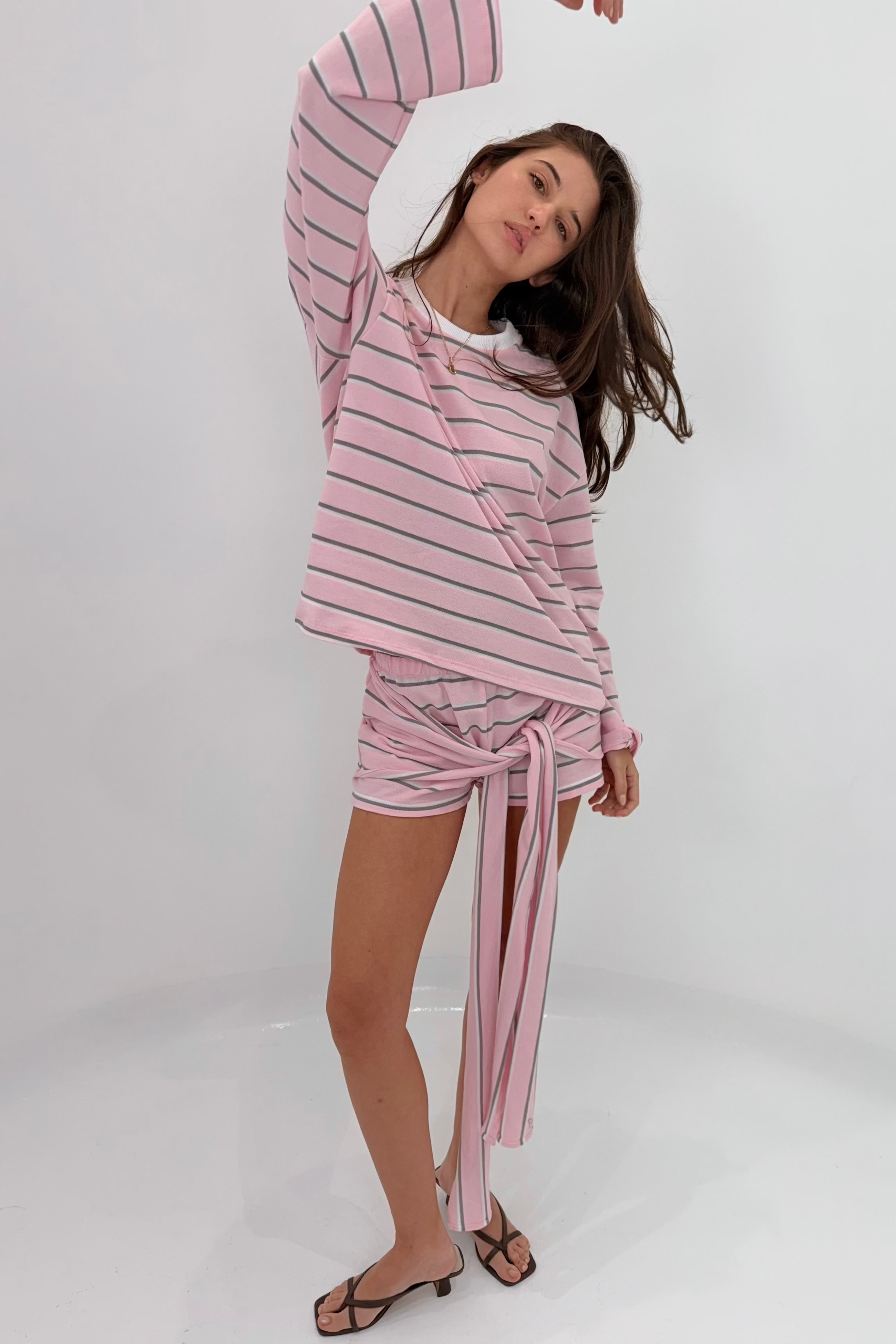Pink & Grey Stripe